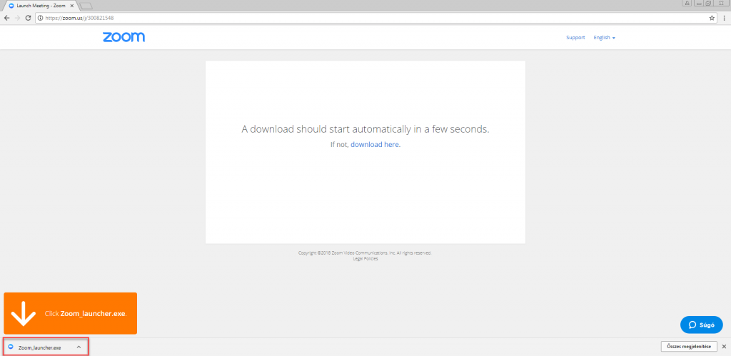 A Zoom letöltés elindul Chrome-ban